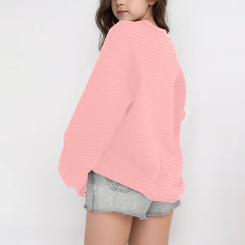 Girls Long Sleeve Shirts Crew Neck Oversized Sweatshirts Fall Loose Casual Pullover Tops Fashion Clothing 5-14 Years2