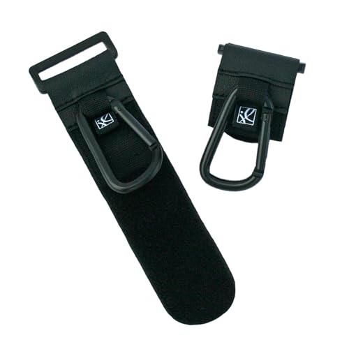 Image of J.L. Childress Universal Non-Slip Stroller Hooks for Bags 2 Pack, Black | Essential baby travel accessory with heavy duty carabiner clips & non-slip adjustable straps that attach to ANY stroller bar