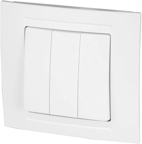 Unterputz Dreifach-Schalter Serienschalter, All-in-One, Serie M1 reinweiß