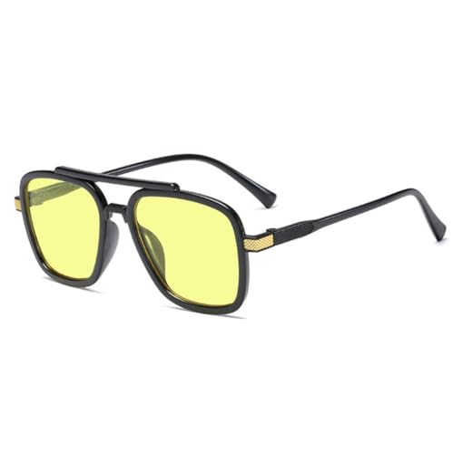 IKANOO Tony Stark Sunglasses for Men Women Vintage Square Metal Frame Spider Man Eyeglasses