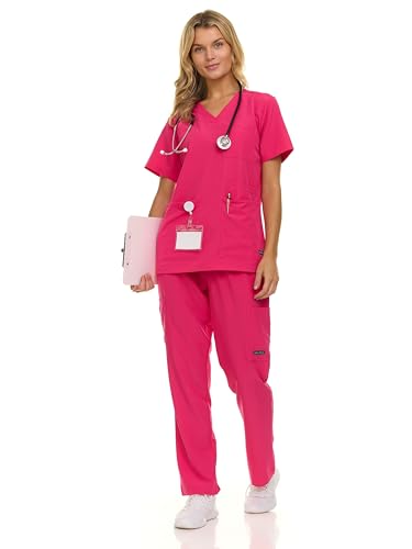 Nautica Scrubs for Women Set of 2 - Medical Nursing Stretch Top & Pants - image 1