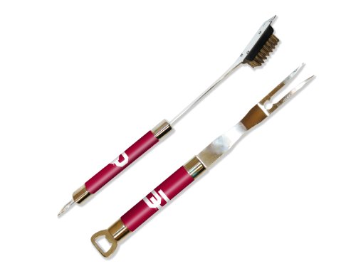 Northwest NCAA Oklahoma Sooners Barbeque Fork and Grill Cleaner Set