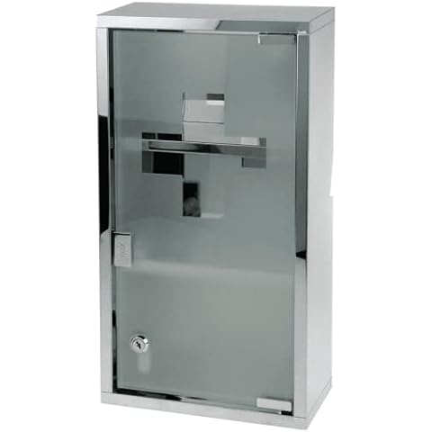 Edelstahl Medizinschrank mit Tip-on Automatik Arzneischrank Medikamentenschrank Hausapotheke Erste-Hilfe Wandschrank 25x48,5x12cm Cover
