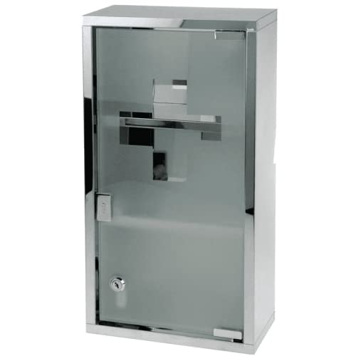 Edelstahl Medizinschrank mit Tip-on Automatik Arzneischrank Medikamentenschrank Hausapotheke Erste-Hilfe Wandschrank 25x48,5x12cm Cover