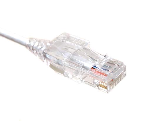 Micro Connectors 15 Ft. Cat 6A 10 Gbps Utp 28 Awg Ultra Slim Ethernet Cable - White #TOP4