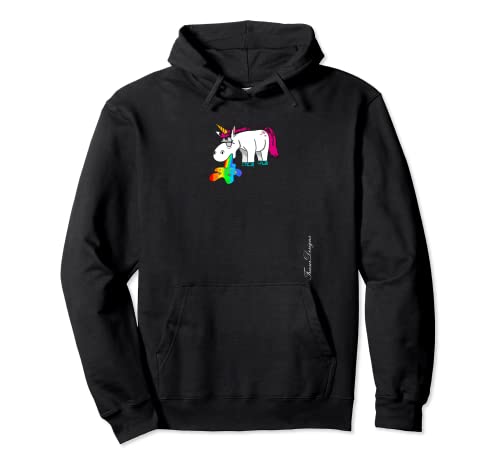 Süßes Einhorn kotzt bunten Regenbogen Pullover Hoodie