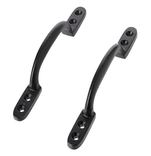 Merriway BH00060 Hotbed D Steel Handle 150 mm (6 inch) Black Japanned - Pack of 2 Pieces