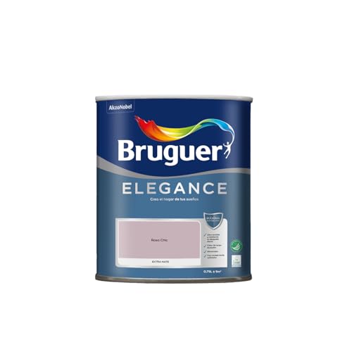 Bruguer ELEGANCE Pintura Monocapa ExtraMate, Paredes y Techos, Interior, Exterior protegido, Alta Durabilidad, UltraLavable, Resistente al Desgaste y Manchas Rosa Chic 750 ml