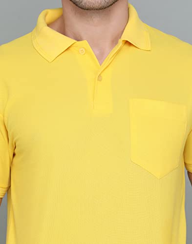 Image of INKKR Men's Polo Neck Half Sleeve Cotton Blend Regular Fit T-Shirt With Pocket