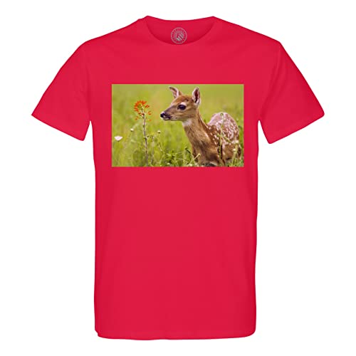 T-shirt homme en coton bio avec imprimé faon mignon pour amoureux de la nature sauvage