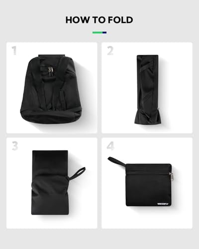 WATERFLY Faltbarer Rucksack Klein 15L: Ultraleicht Wanderrucksack Packable Tagesrucksack Sportliche Backpack Lightweight Daypack für Wandern Fahrrad Outdoor Trekking Herren Damen