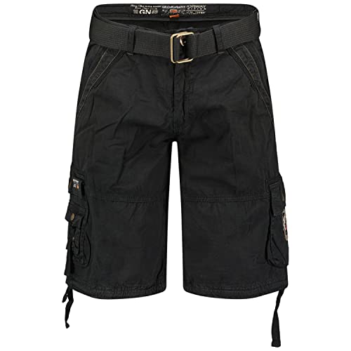 Geographical Norway Geo Norway Pantheon Men -Calzoncillos/Bermudas para Hombre - Pantalones Cargo de algodón, Ropa de Verano para niños y Chicos - Bermudas y Pantalones Cortos (M, Negro)