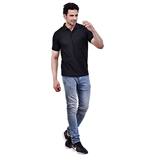 Image of SMAN Men's Polo T-Shirt Regular Fit Half Sleeve Multi Color Combo Pack of 2