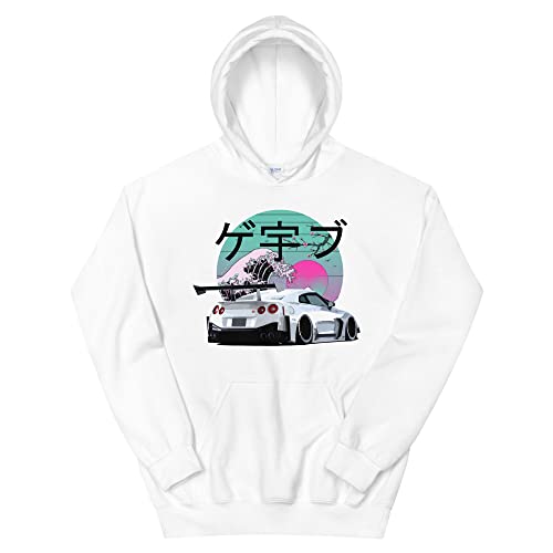 Vaporwave Aesthetic R35 GTR GT-R Skyline Tuner Drift Racing Unisex Hoodie