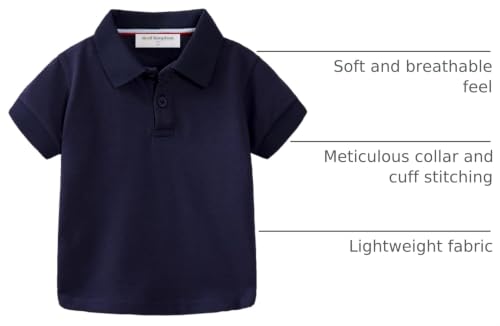 Image of Mud Kingdom Boys Polo Shirt Short Sleeve School Uniform Pique Polo Summer