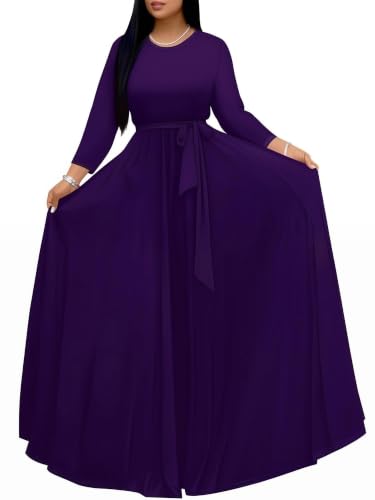 Image of Casual Maxi Dress for Women 3 /4 Sleeve with Pockets