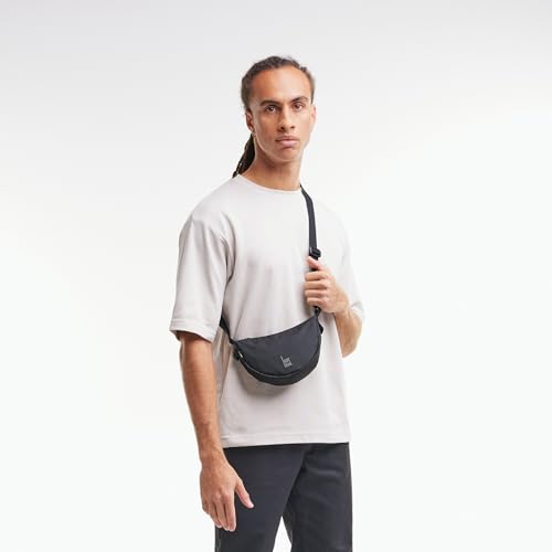 GOT BAG Moon Bag Mini | Wodoodporna Torebka Polksiezyc | Mala Torba na Ramie | Nerka Crossbody z Paskiem (black)