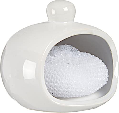 Estropajero blanco con esponja VESSIA