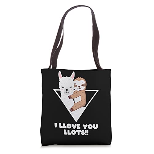 Llama I LLOVE YOU LLOTS Funny Cute Llama Sloth Gift Tote Bag