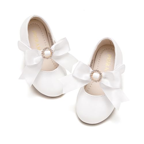 Image of PHIRAMIN Toddler Flower Girl Dress Shoes - Little Girl Mary Janes Flats Wedding