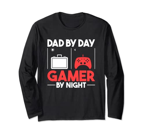 Dad by Day Gamer by Night I Gamer Zocker Vater Manche Longue