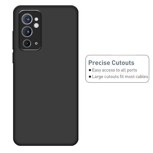 Image of HELLO ZONE Exclusive Matte Finish Soft Back Case Cover for OnePlus 9RT 5G - Black
