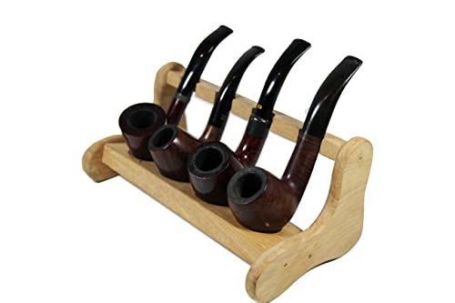 U.like Relax Zone 4 Tobacco Pipe Stand - Wooden Tobacco Pipes Display Rack Holder For 4 Smoking Pipes #TOP3