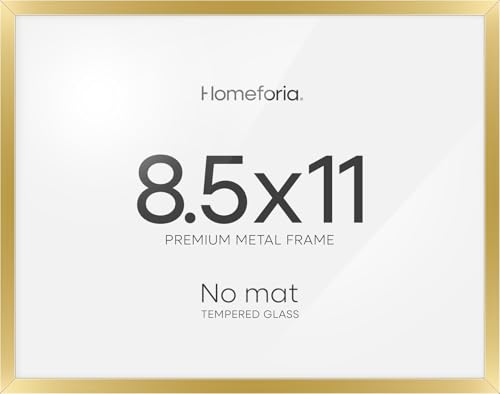 Image of Homeforia Gold Diploma Frame 8.5 x 11, High End Metal 8.5x11 Certificate Frames, 11x8.5 Document Frame for Wall or Tabletop, 8.5 by 11 Letter Size Graduation Frames, Tempered Glass, Wall Kit, Set of 3