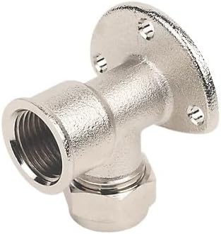 Brass Compression Adapting 90° WALL Plate Elbow 15MM X 1/2", Compression x BSP Female, Suitable for Drinking Water, Suitable for Water Systems, 1 in Pack