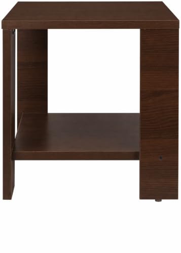 Image of SBF Furniture Small Wooden Side Table with Storage Shelf - 40x40 cm End Table Nightstand - Bedside Table for Bedroom, Living Room, Office - Modern, Durable, Easy-to-Clean Furniture