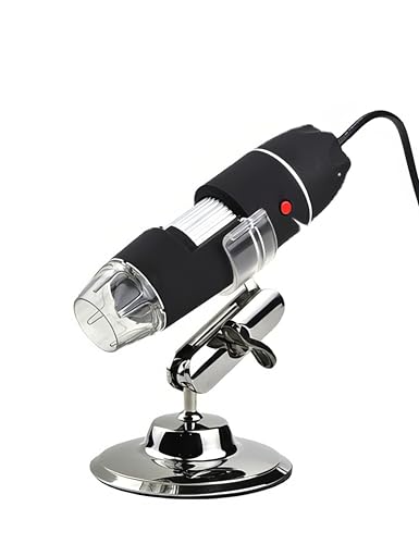 Image of RDJ Bouns Laboratory 0X-1600X Magnification Microscope for Adults, Compatible with iOS and Android Devices, Adjustable Stand, 8 LED Lights, Digital Microscope