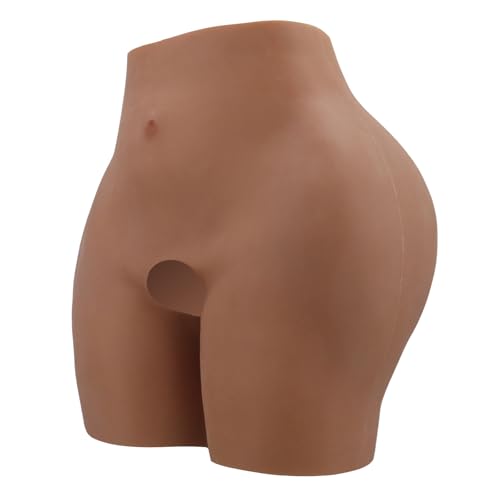 TGLTOJAHY Women's Silicone Buttocks Shapewear with Hip Enhancer - Silicone Hips and Buttocks, Warm Brown (XL)