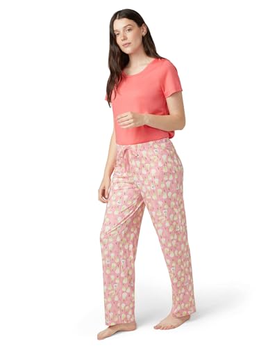 Image of HUE Women's Sleep and Lounge Pajama Separates, Late Summer & Fall Collection, Pink Pear Club - Sleep Pant, Medium
