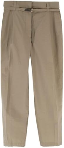 BRUNELLO CUCINELLI Pantalones a Medida con Cintura de Papel en Color Caqui Segunda Mano