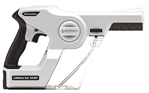 Protexus PX200 Handheld Electrostatic Sprayer - 360 Cordless Coverage, 34oz Removable Tank, 4-Hr Runtime 16.8V Battery, 2-3 Ft Spraying Distance, Ergonomic Handle, 60-Micron Nozzle, Covers 2800 sq ft.