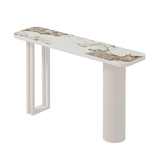 Mesa de consola industrial con estructura de metal para pasillo y entrada de casa