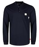 BOCOMAL FR Shirts 6oz Lightweight Smooth Fit Flame Resistant Long Sleeve Henley Shirt Fire Retardant Workwear NFPA2112 CAT2
