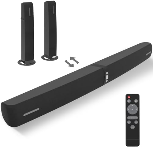 Yinet-EU Soundbar für TV 90 W 2-in-1 Abnehmbar Soundbar mit Auto Volume Boost TV-Lautsprecher mit Bluetooth 5.3/ARC/Opt/AUX-Anschluss Heimkino-Soundbars für PC/Gaming/Projektoren 1 Stück