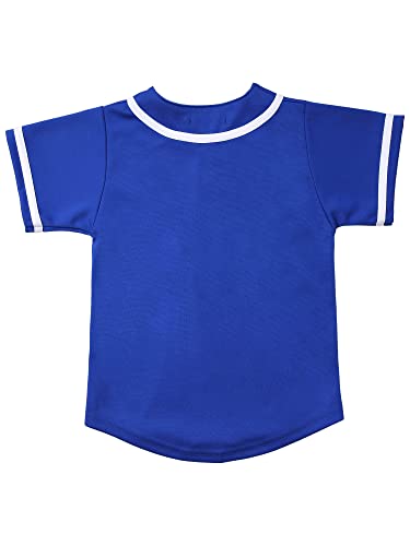 Hat and Beyond Kids Baseball Jersey Button Down T Shirts Hipster Plain Hip Hop Uniforms (12 Months, 5pu01_RBU.WHI)