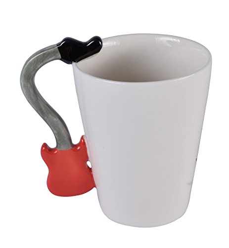 12.9 Oz Guitar Mug Music Note Coffee Mug Ceramic Guitar Music Cup Mug for Guitar Players Musicians,Red