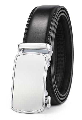 Image of Lingli Men's Belt,Ratchet Dress Belt with Automatic Buckle Brown /Black-Trim to Fit-35mm wide