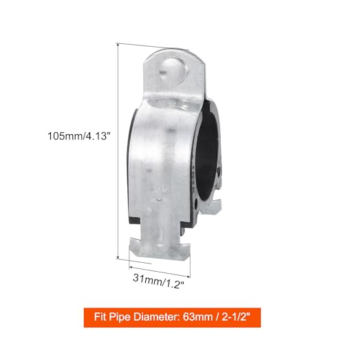 uxcell Rubber Cushion Strut Clamp 4Pcs 2" Cushioned Clamp Strut Rigid Steel Pipe Clamp for Mounting PEX Pipe Tubing to Strut Channels Use by uxcell - Image 2