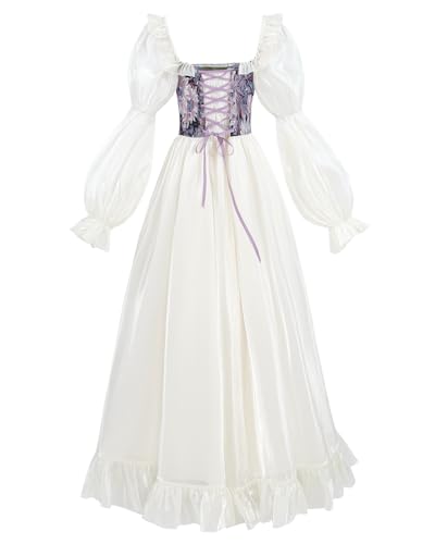 Image of NSPSTT Women Girls American Pioneer Colonial Dress Prairie Costume