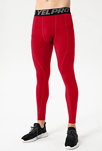 Queerier Calças de compressão masculinas leggings atléticas ativas com bolsos para corrida de camada