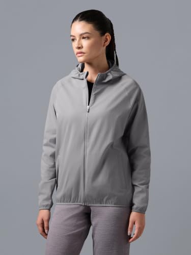 Image of TECHNOSPORT Women's Solid Slim Fit Hooded Jacket with TECHNOWARM+ | Full Zip Polyester Winter Jacket for Sports, Gym, Travel & Casual Wear | Long Sleeve Hooded Activewear with Moisture-Wicking Fabric