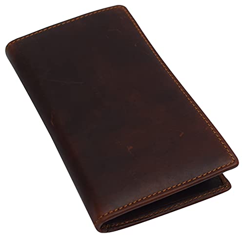 RFID Blocking Bifold Genuine Leather Credit Card ID Holder Long Wallet (Cazoro Brown)3
