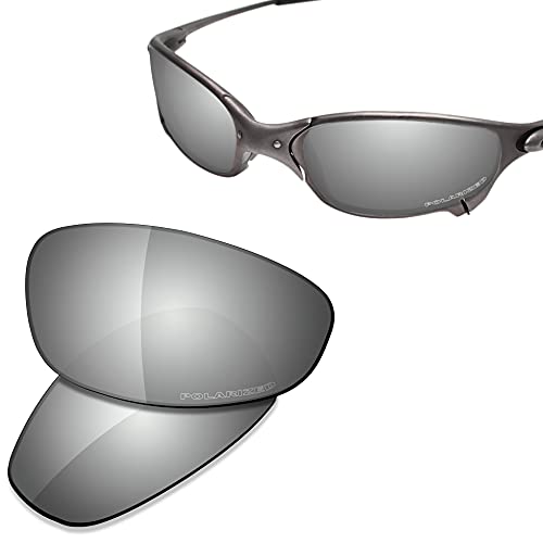 Image of SAUCER Premium Replacement Lenses & Rubber Kits for Oakley Juliet Sunglasses High Defense - Chrome Metal Polarized