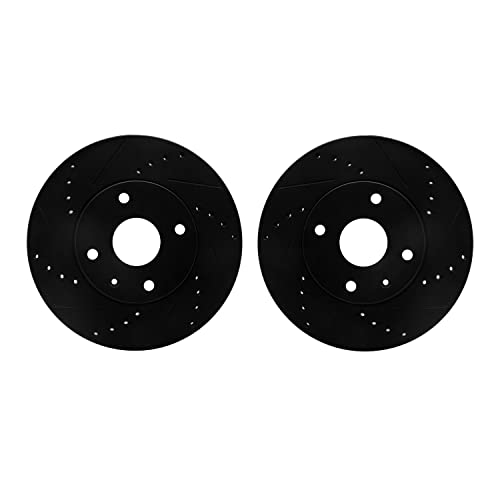 Dynamic Friction Company Rear Brake Rotors Drilled and Slotted Black - 8002-54201