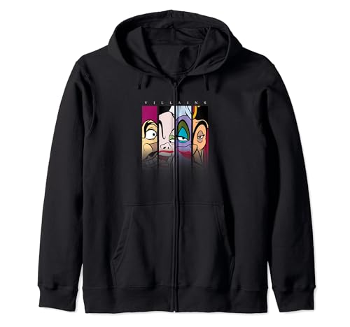 Sweat Disney Villains Art à fermeture éclair pour adulte noir et imprimé