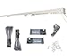 tendaggimania ® Barra corredera extensible para cortina – Conexión de pared/techo – Medida de 213 cm a 400 cm – Movimiento de cuerda – Completo con tornillos, tacos y soportes para el montaje